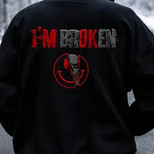 Men's I'm Ok I'm Broken Oversized Drop-Shoulder Hoodie