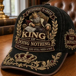 Unisex Vintage Funny Retirement King  Print Hat