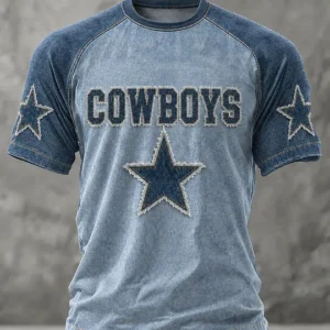 Men's Dallas Football Print Casual T-Shirt V2
