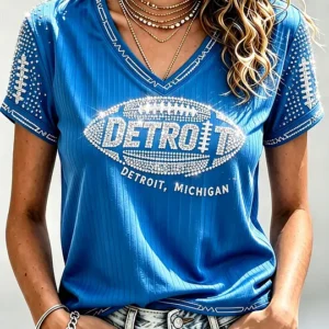 Women's Football Short-sleeved T-shirt V1
