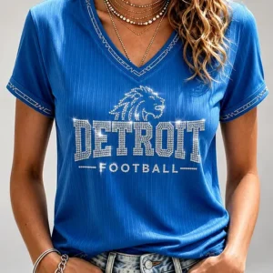 Women's Rugby Fan Lions Printed short-sleeved T-shirtV2