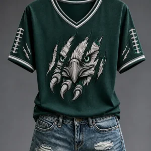 Women's Football Gameday Gift For Football Fans Short Sleeve T-shirt V12