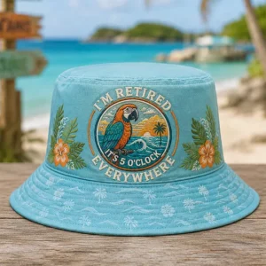 Unisex I'm Retired It's 5 O'clock Everywhere Parrot Print Casual Hat 5