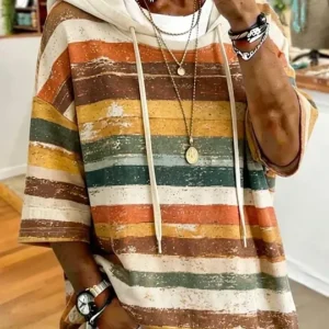 Women's Fall Is My Favorite Color Stripes Printed Hoodie
