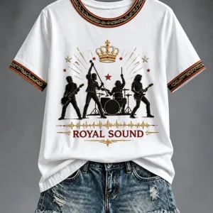 Women's UK Music Lover Q Art Printed short-sleeved T-shirt v5
