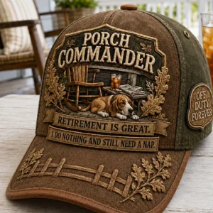 Unisex Porch Commander Retirement  Print Hat