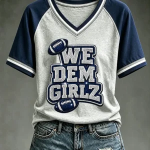 Women's We Dem Girlz V-neck T-shirt