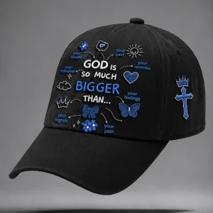 ?God Is So Much Bigger Than..."Faith Print Casual Unisex  Hat