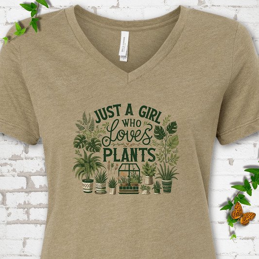 AGirlWhoLovesPlants AGirlWhoLovesPlants V NeckMockup V NeckMockup HeatherOlive
