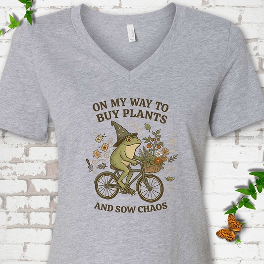 BuyPlantsFrog BuyPlantsFrog V NeckMockup AthleticHeather