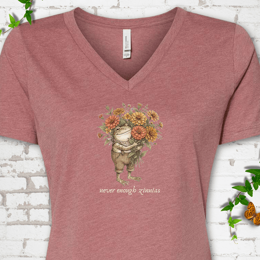 NeverEnoughZinnias NeverEnoughZinnias V NeckMockup HeatherMauve