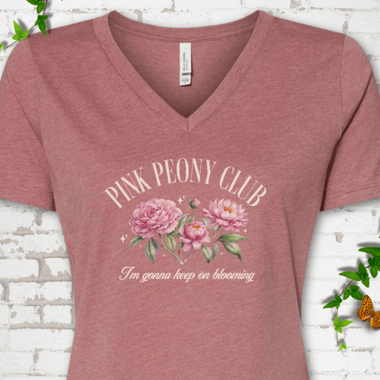 PinkPeonyClub PinkPeonyClub V NeckMockup HeatherMauve