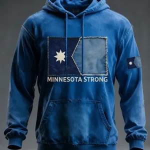 Men's Minnesota Strong Oversized Drop-Shoulder Hoodie With Pockets