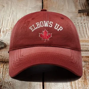 Retro Elbows Up Canada Printed Baseball Cap