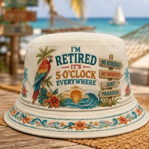 Unisex I'm Retired It's 5 O'clock Everywhere Parrot Print Casual Hat 4
