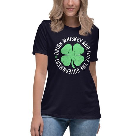 drink whiskey and hate the government womens shirt 290309