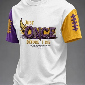 Men's Just One Before Die Football Print Short Sleeves T-shirt