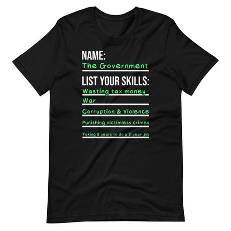 government list of skills shirt 138730