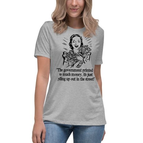 money piling up hyperinflation womens shirt 524398