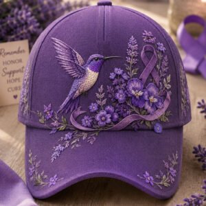 Alzheimer's Awareness Purple Floral Hat