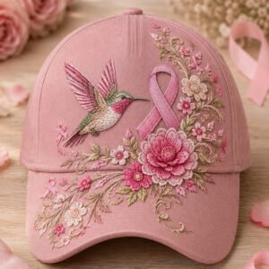 Breast Cancer Awareness Pink Floral Hat 2