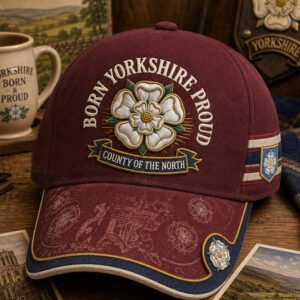 Unisex Yorkshire Day White Roses Art Printed Hat 2