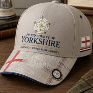 Unisex England Yorkshire Day White Roses Art Printed Hat