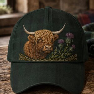 Unisex Highland Cow Celtic Plaid Print Hat