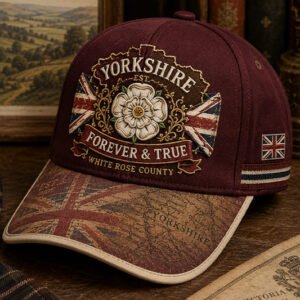 Unisex Yorkshire White Roses Art Printed Hat 3