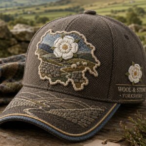 Unisex Yorkshire White Roses Art Printed Hat 6