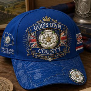 Unisex Yorkshire White Roses Art Printed Hat 5