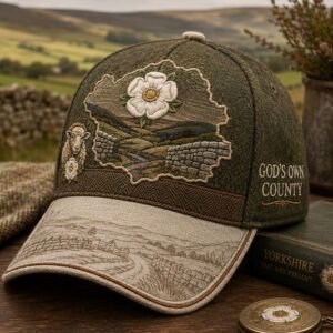 Unisex Yorkshire White Roses Art Printed Hat 8