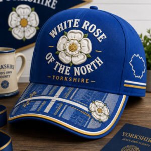 Unisex Yorkshire White Roses Art Printed Hat 9