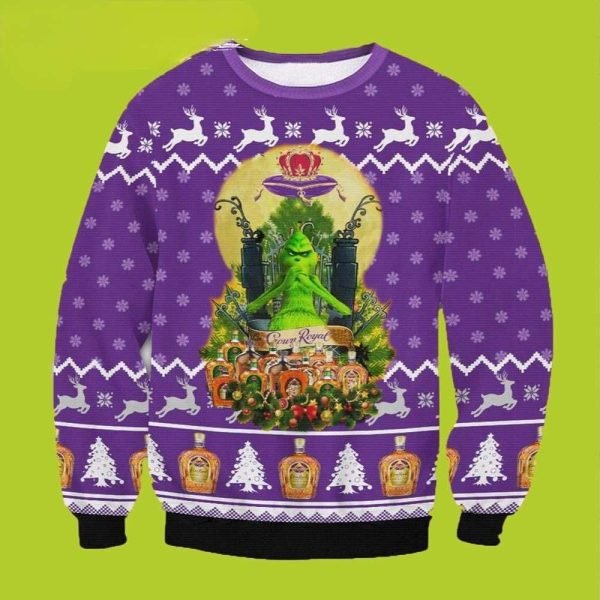 Crown Royal Whisky Grinch Funny Xmas Sweaters Grinch Ugly Sweater 1 600x600 1