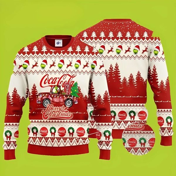 Grinch Truck Coca Cola Merry Christmas Funny Xmas Sweaters Grinch Ugly Sweater 1 600x600 1