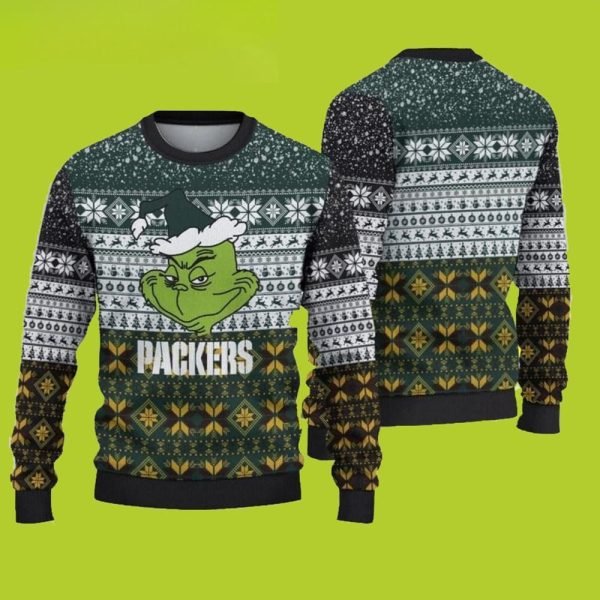Grinch Ugly Christmas Sweater Green Bay Packers For Fans 1 600x600 1