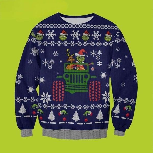 Grinch With Max How The Grinch Stole Christmas Funny Xmas Sweaters Grinch Ugly Sweater 1 600x600 1