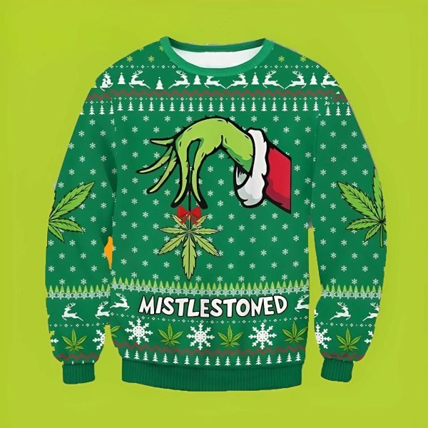 The Grinchs Fingers Mistlestoned Funny Xmas Sweaters Grinch Ugly Sweater 1 600x600 1