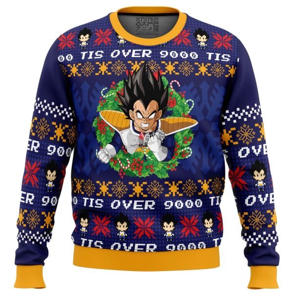 Vegeta Tis Over 9000 Dragon Ball Z Ugly Christmas Sweater