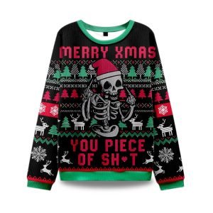 bLPzHUzT 2025 Merry Xmas You Piece Of Sht Ugly Christmas Sweater 1 300x300 1