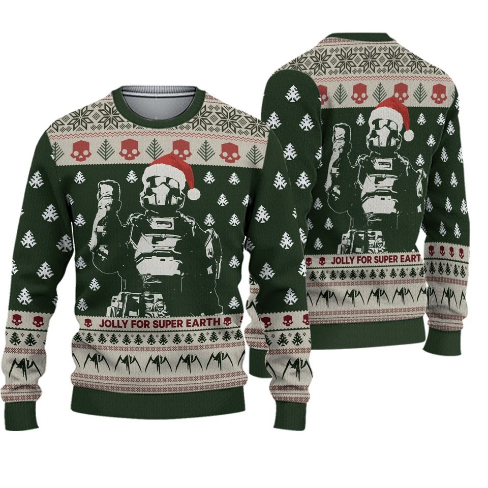 dj133546 funny helldivers xmas sweater super earth sci fi jumper pvt17122025 27eb91704033585e63fe77c37f52f503