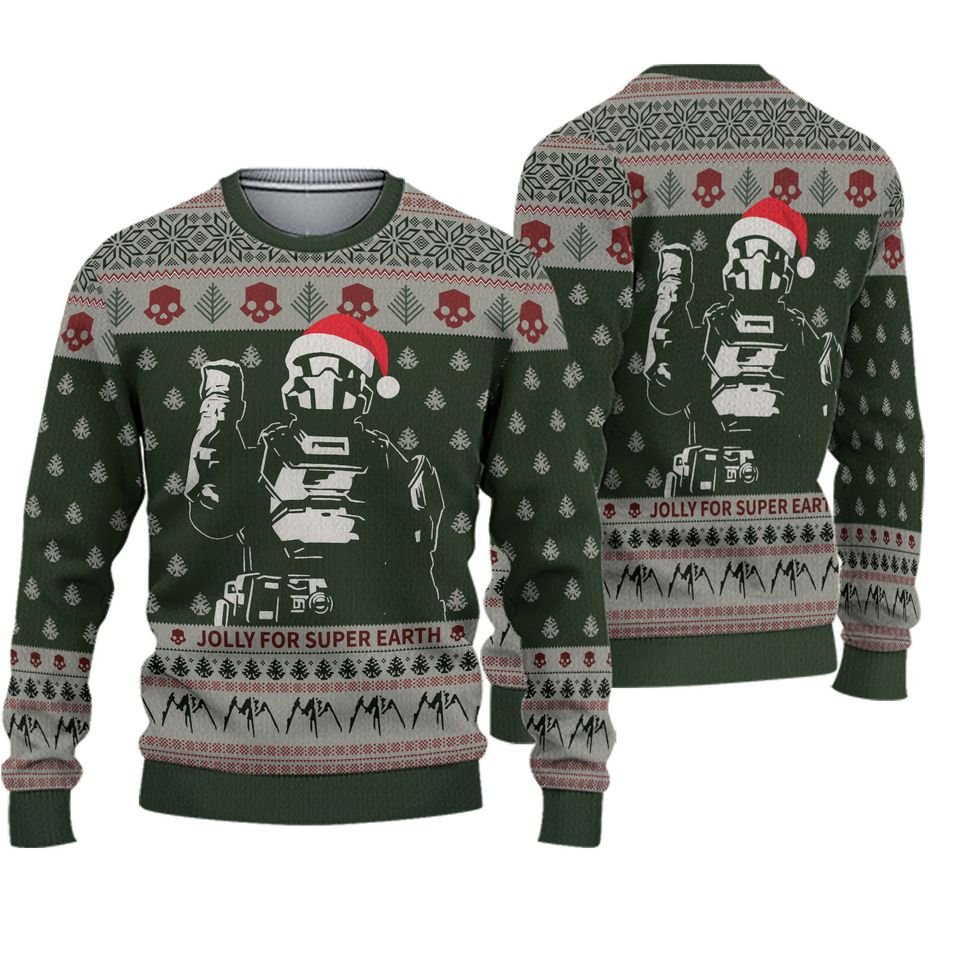 helldivers ugly christmas sweater funny sci fi xmas sweater for game fans kda041225 b1b154504355488fe94de2127c556c04