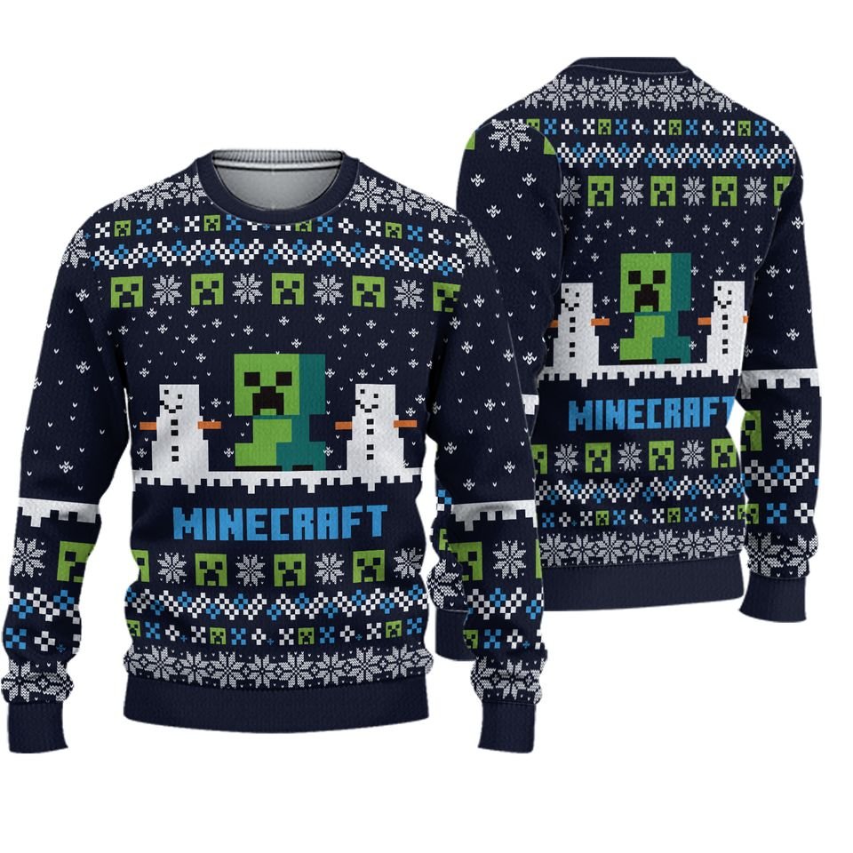 minecraft ugly christmas sweater creeper sweater xmas holiday gift for family d8db472cc103ea60cce23cf30c905046