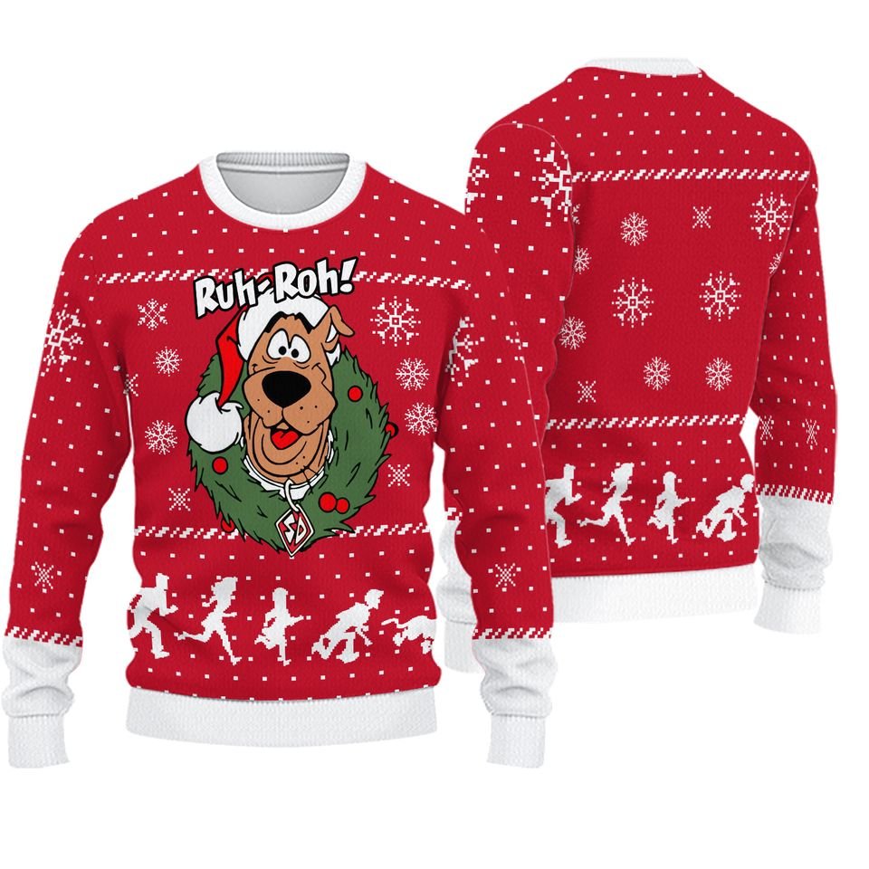 mockup scooby doo ruh roh ugly christmas holiday knit crew sweater dhn 091025 40e2d81399b1e4b1ce58e5e54ee992be