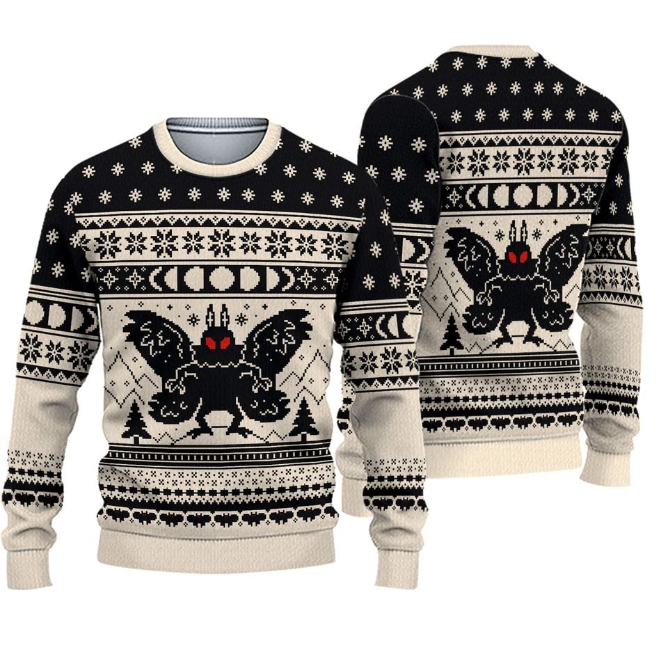 mothman ugly christmas sweater ndc 141225 8c399c2fec4f9de5d5ee63886393fb37