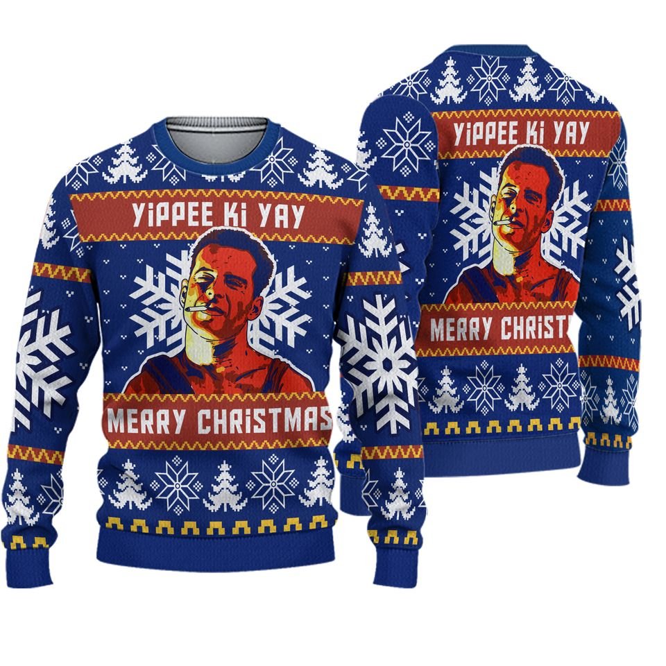 yippee ki yay die hard christmas ugly sweater ptt10102023 971bc3c784b0e15fca72c5f8ed55cd15
